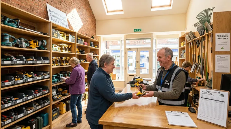 Community tool libraries allow residents to borrow specialized equipment instead of purchasing it.