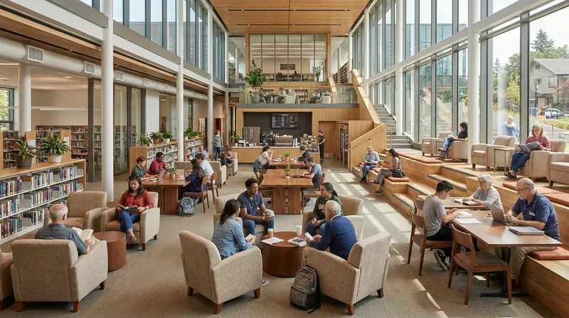 Modern public libraries have evolved into resilient third places, offering free refuge and connection.
