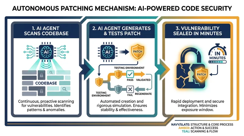Autonomous AI agents like Google's CodeMender are closing the exploitation window by patching vulnerabilities in minutes.