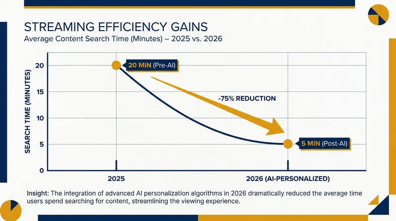 AI personalization algorithms are drastically reducing the time viewers spend searching for content.