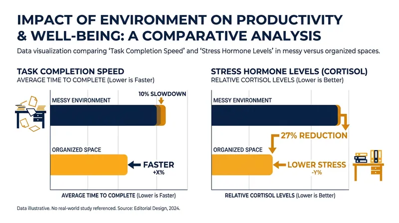 The measurable impact of physical organization on productivity and stress.