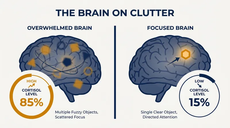 How visual noise forces the brain to process background distractions.