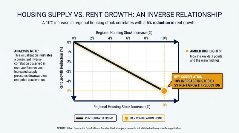 Pew Charitable Trusts data shows a direct correlation between new housing supply and reduced rent growth.