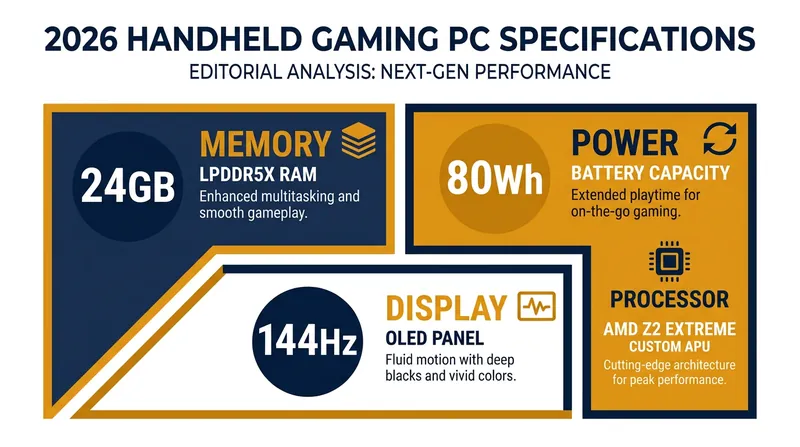 Premium 2026 handhelds have established new baselines for memory, battery capacity, and display technology.