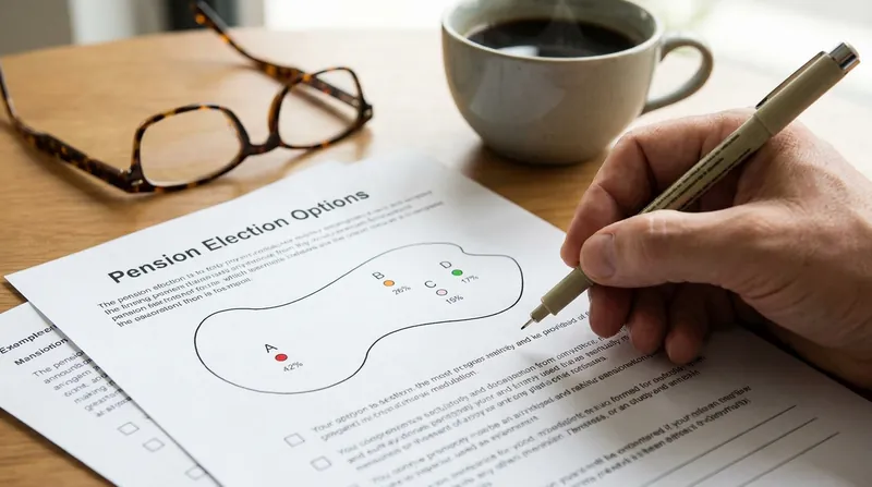 Pension elections are typically irrevocable once the first payment is issued, making the initial calculation critical.