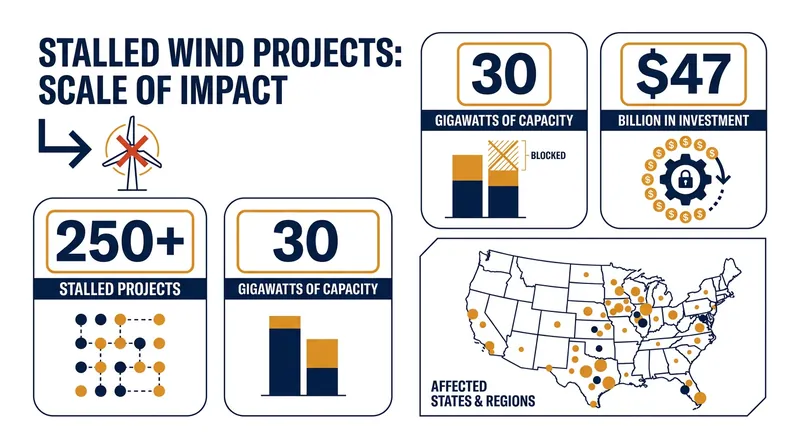 The scope of the DoD's review freeze on the U.S. wind energy sector.