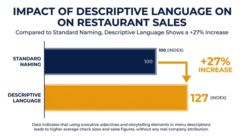 Descriptive language not only boosts sales but can alter the perceived taste of the food.