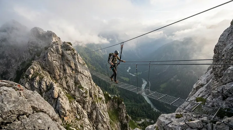 Modern via ferrata routes often feature spectacular suspension bridges, adding to the psychological thrill of the climb.