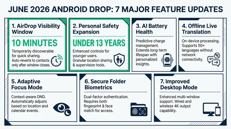 Key numbers and additions in the June 2026 Android Feature Drop.