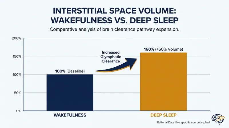 During deep sleep, the space between brain cells expands dramatically, allowing fluid to rush in and clear waste.