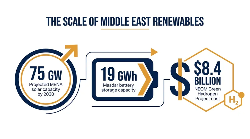 Projected capacity and investment figures highlight the rapid acceleration of the region's green transition.