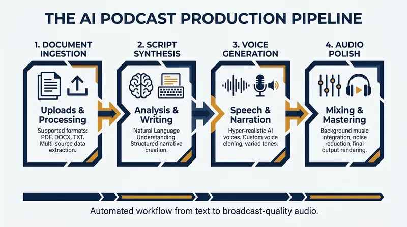 The four-step process behind modern AI audio generation.