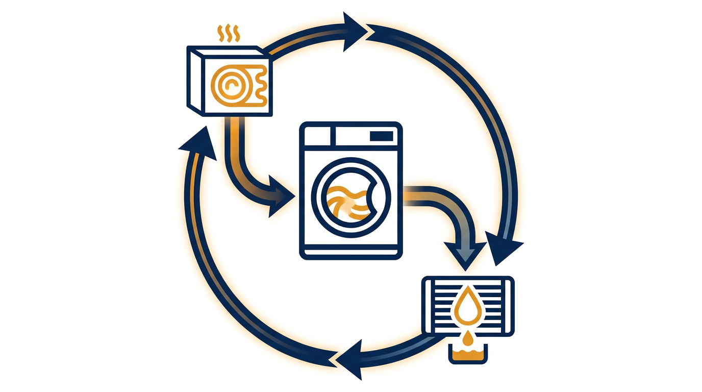 Unlike vented dryers, heat pump models recycle hot air in a closed loop to extract moisture.