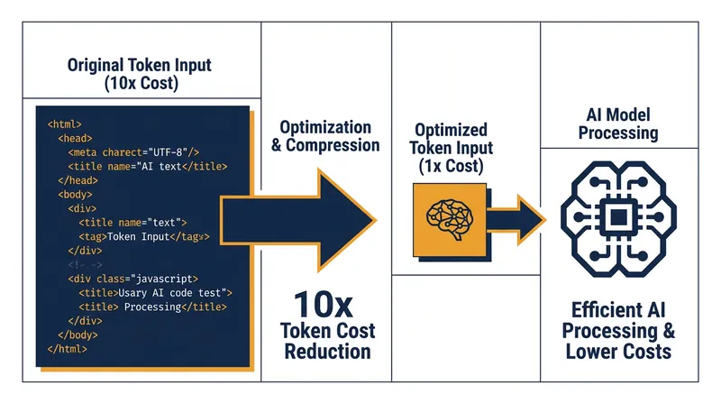 By processing compact images instead of massive blocks of HTML, the architecture drastically reduces computational overhead.