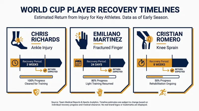 Recovery timelines for key players returning from late-season club injuries.