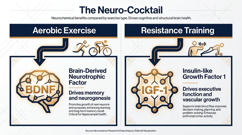 Different modalities of exercise trigger distinct neurochemical responses, making a combined routine the most effective for brain health.