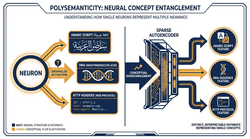 Sparse autoencoders solve polysemanticity by untangling overlapping concepts into distinct, readable features.