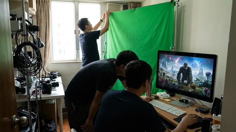 The three-person crew composited the film's complex visual effects from a Brooklyn apartment.