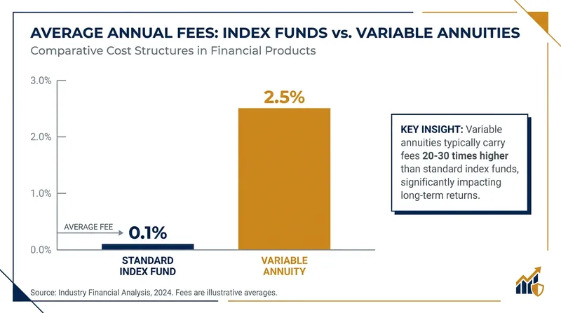 Variable annuities often carry significantly higher annual fees than traditional index funds, which can drag down long-term returns.