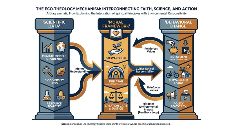 Eco-theology bridges the gap between scientific data and the moral frameworks required to drive behavioral change.