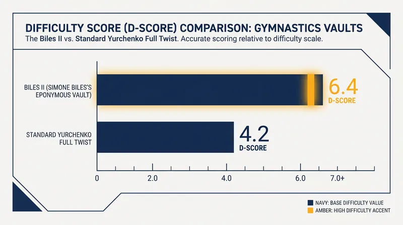 The massive difficulty advantage of the Biles II vault.