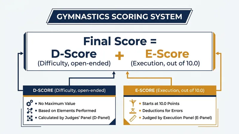 How modern gymnastics routines are scored.