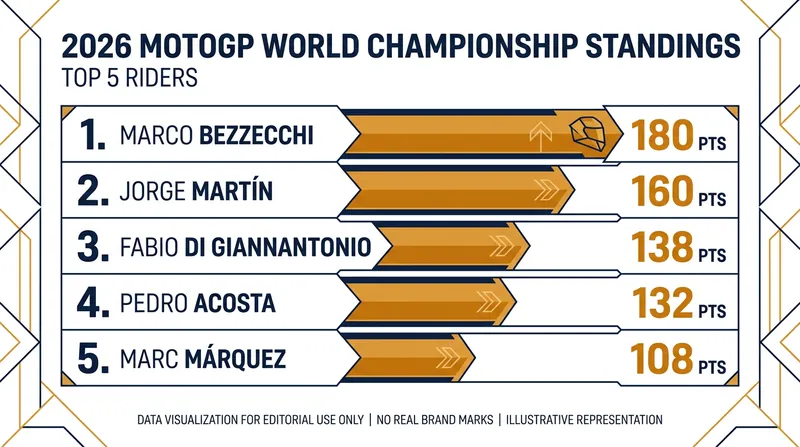 The 2026 MotoGP Championship standings following the dramatic Hungarian Grand Prix.