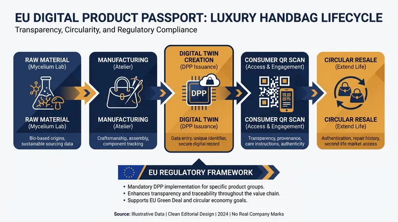 The EU Digital Product Passport tracks a garment's entire lifecycle, forcing brands to adopt highly traceable supply chains.