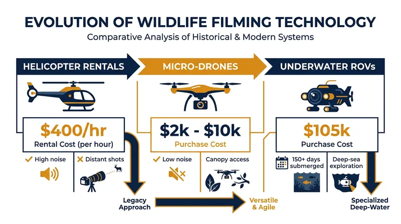The shift from traditional aerials to advanced drone technology has drastically reduced costs while increasing access.