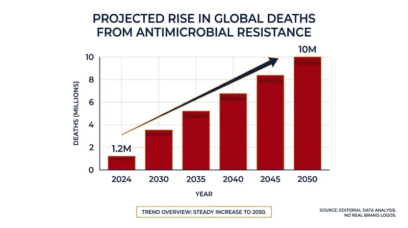 Without new antibiotics, global deaths from drug-resistant infections are projected to soar by 2050.