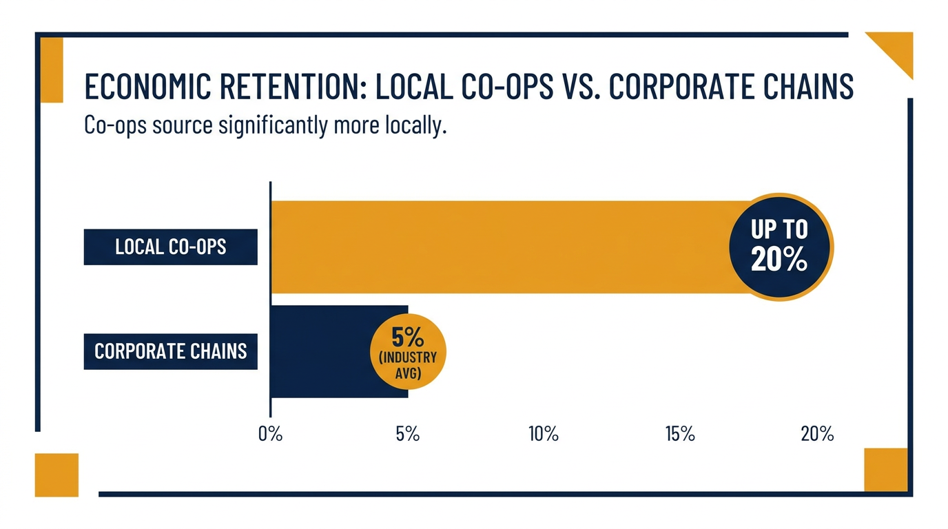 Community markets keep significantly more capital circulating within the regional economy.