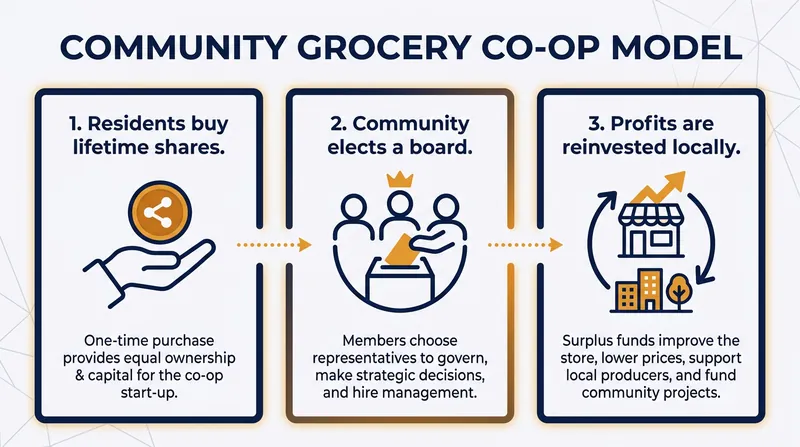 How the cooperative grocery model flips traditional retail ownership.