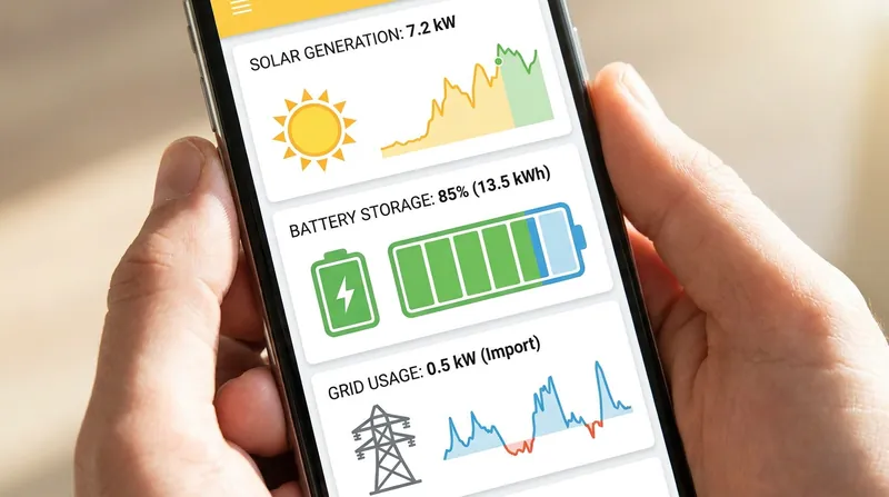 Modern battery systems are managed via intuitive smartphone apps that track generation, storage, and grid usage in real time.