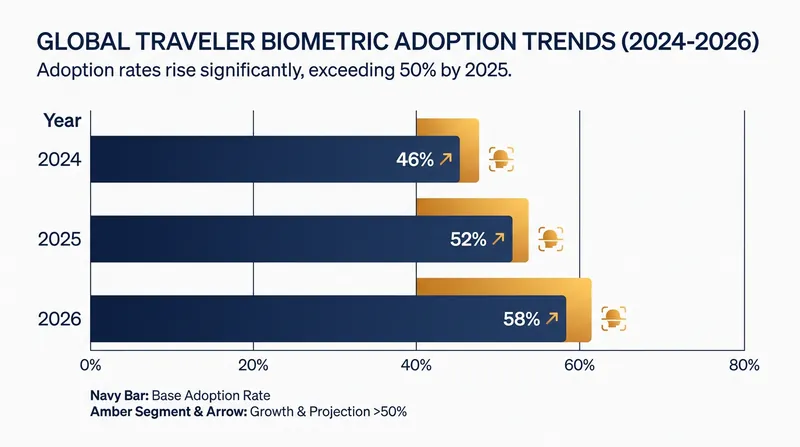 Traveler adoption of biometric screening has steadily increased as the technology rolls out globally.