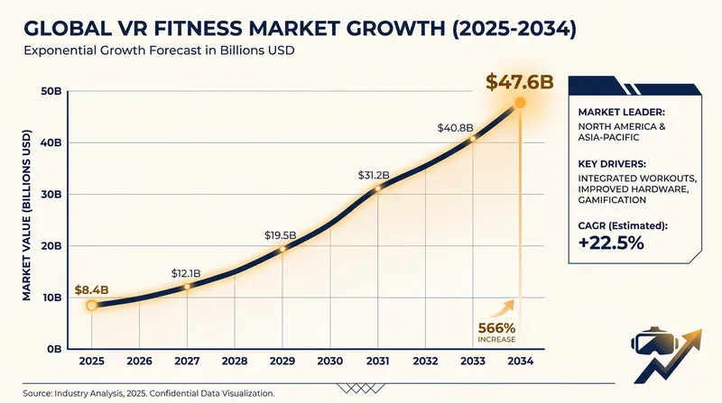 The virtual reality fitness sector is projected to experience massive economic growth over the next decade.