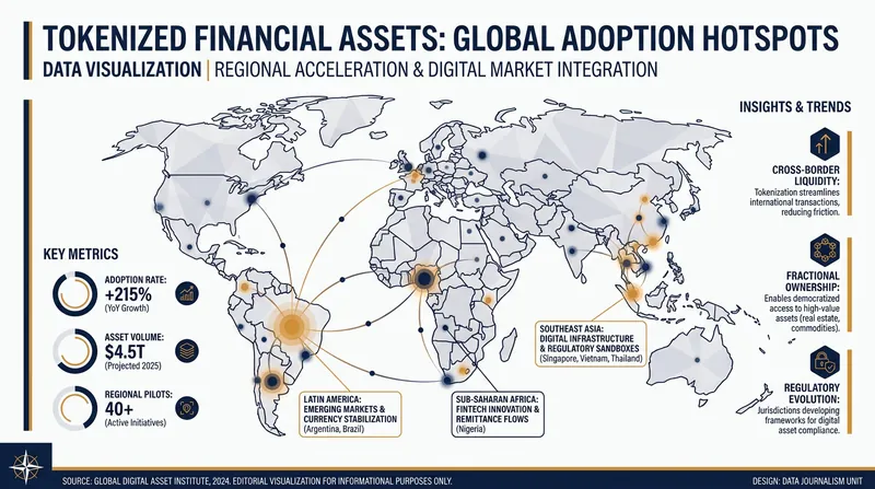 Adoption of tokenized yield-bearing assets is heavily concentrated in regions experiencing high local inflation.