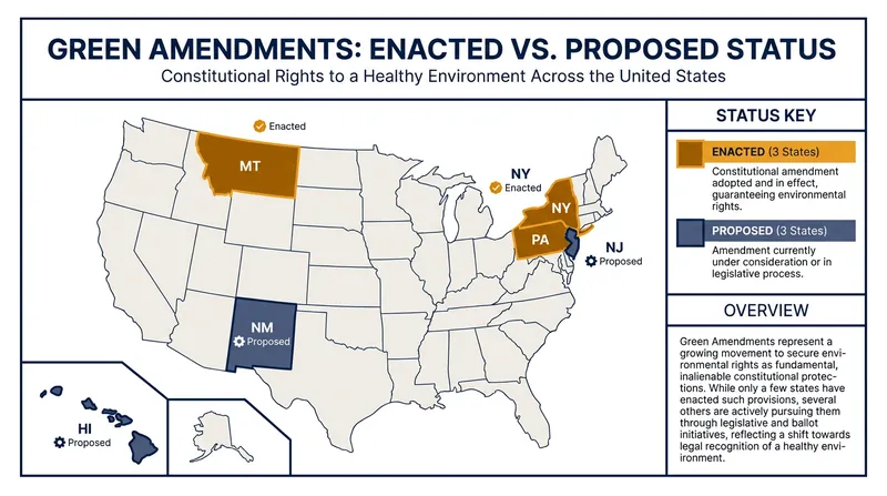 Only three states currently have Green Amendments in their Bill of Rights, but over a dozen more are actively considering them.