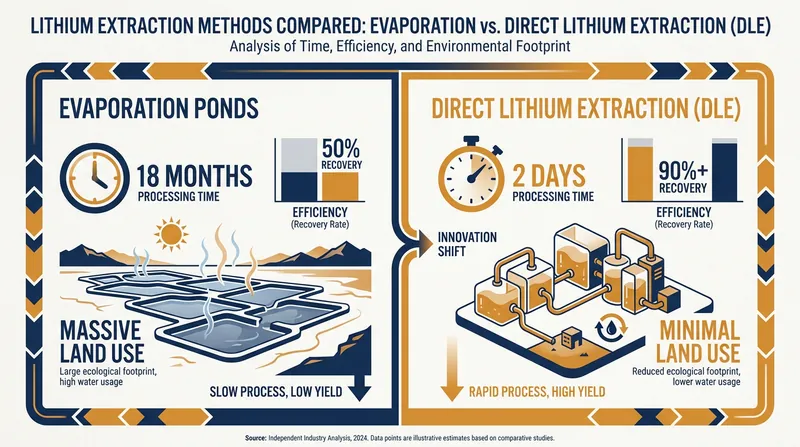 DLE technology drastically reduces extraction time while nearly doubling the lithium recovery rate.