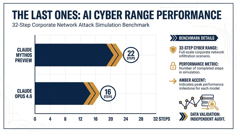UK AISI evaluations demonstrated Mythos Preview's ability to autonomously navigate complex network attack simulations.