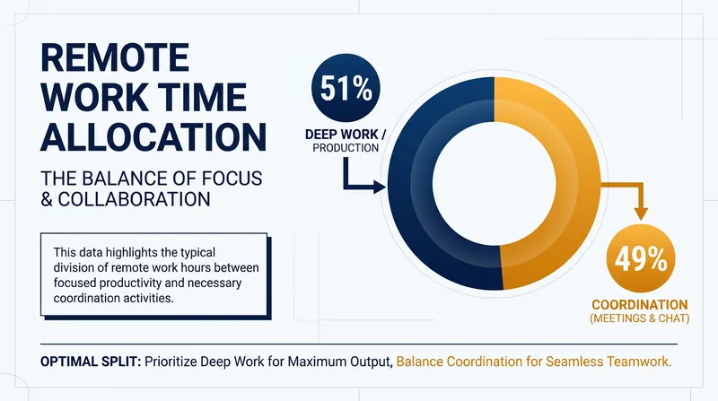 Remote workers spend nearly half their time coordinating rather than producing.