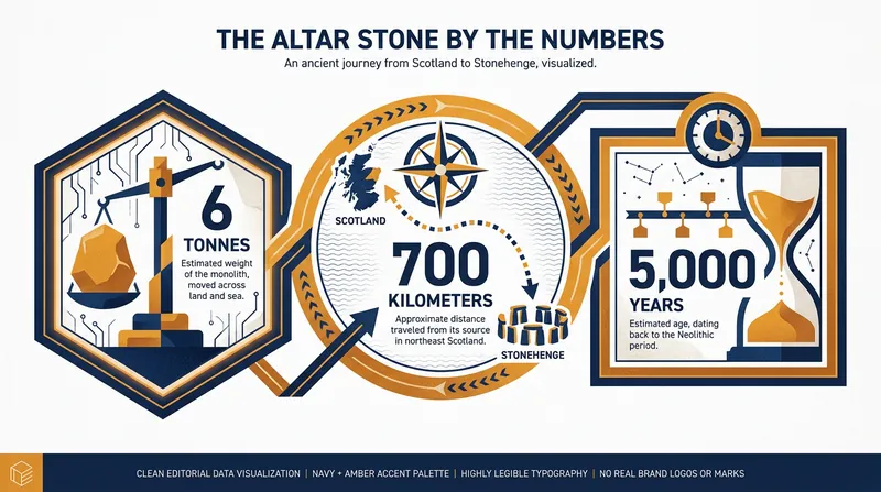 Key statistics surrounding the Altar Stone's epic journey.