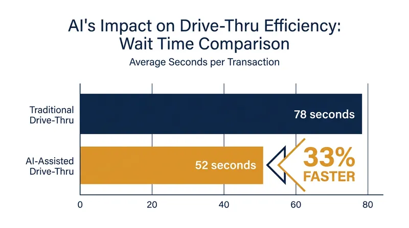 Early data indicates AI ordering systems can reduce average transaction times by over 20 seconds.