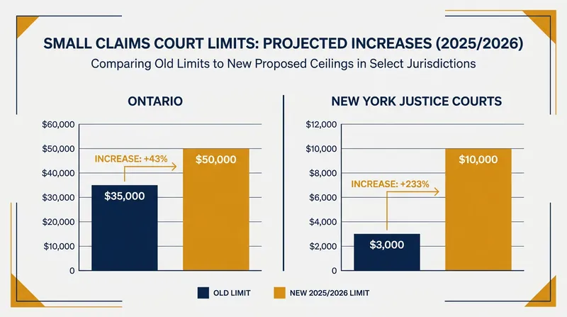 Jurisdictions are drastically raising the monetary threshold for simplified small claims procedures.