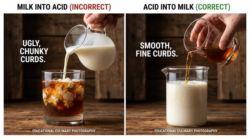 The golden rule of clarification: always pour the cocktail into the milk to ensure a gradual drop in pH.