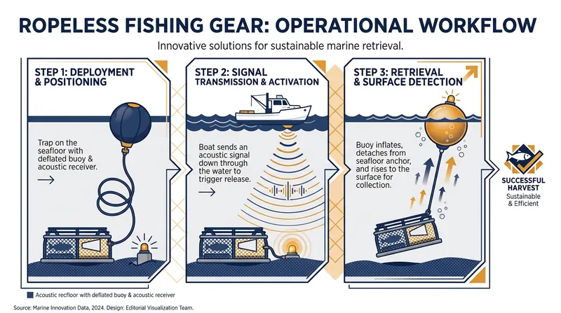 Ropeless gear eliminates the vertical buoy lines that frequently entangle migrating whales.