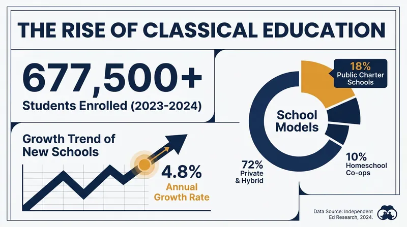 Classical education has grown into a $10 billion sector, driven by both private academies and public charter schools.