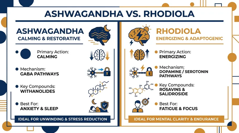 Different adaptogens target different neurochemical pathways, making them suited for distinct types of stress.