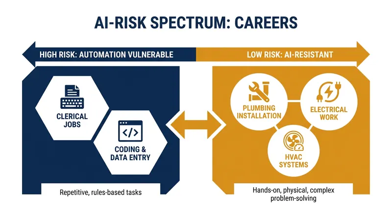 Many young workers view physical trades as highly resistant to automation and generative AI.