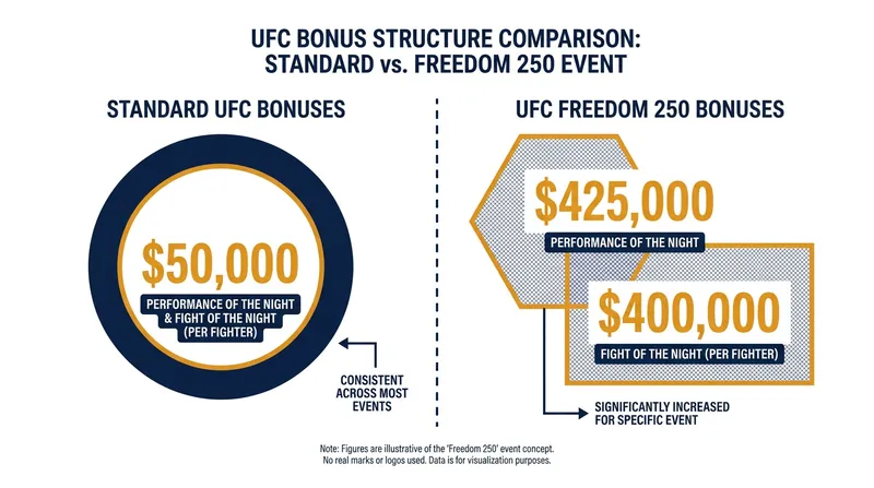 Fighters at UFC Freedom 250 are eligible for an 850% increase over standard performance bonuses.