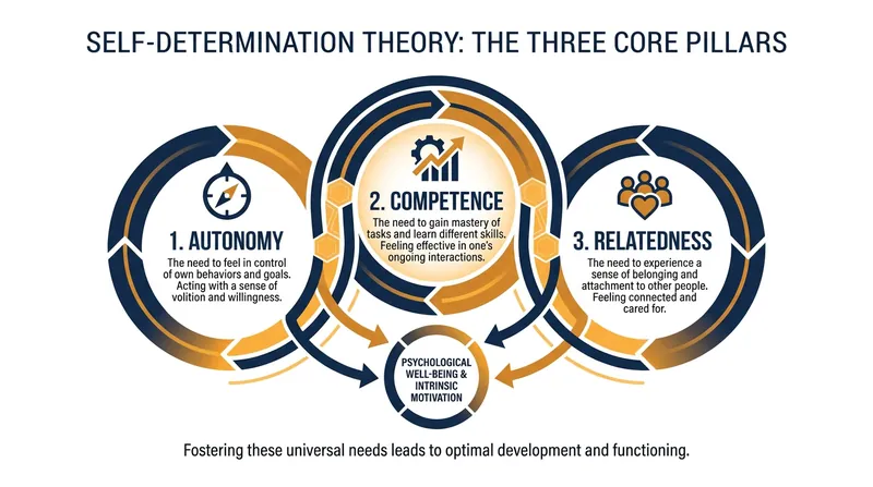 Self-Determination Theory suggests that human flourishing rests on three basic psychological needs.
